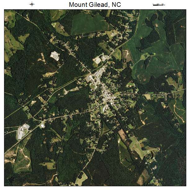 Mount Gilead, NC air photo map