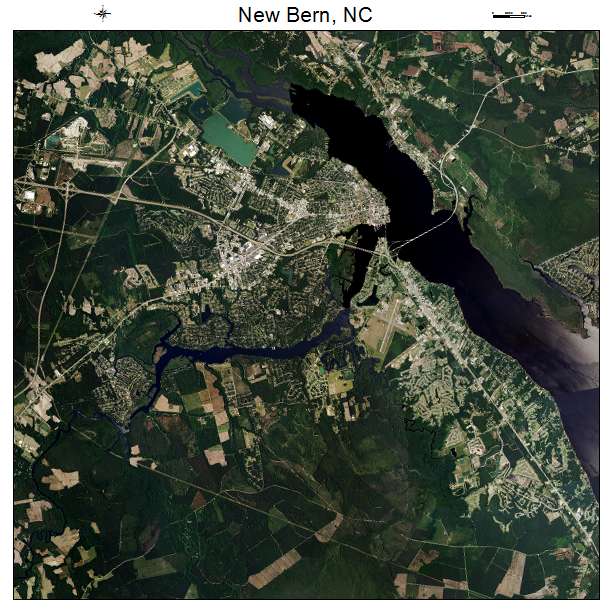 New Bern, NC air photo map