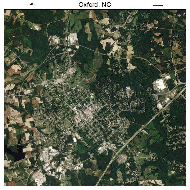 Oxford, NC air photo map