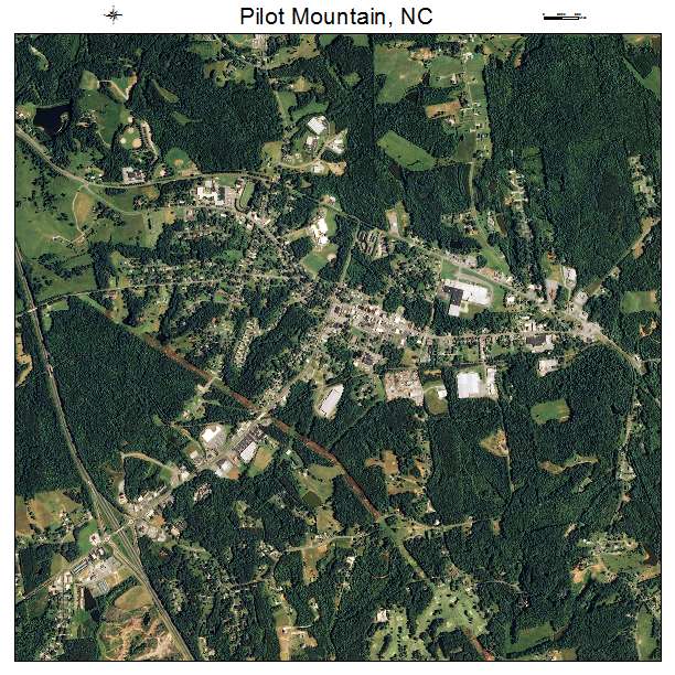 Aerial Photography Map of Pilot Mountain, NC North Carolina