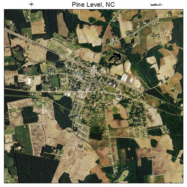 Pine Level, NC air photo map