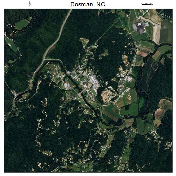 Rosman, NC air photo map