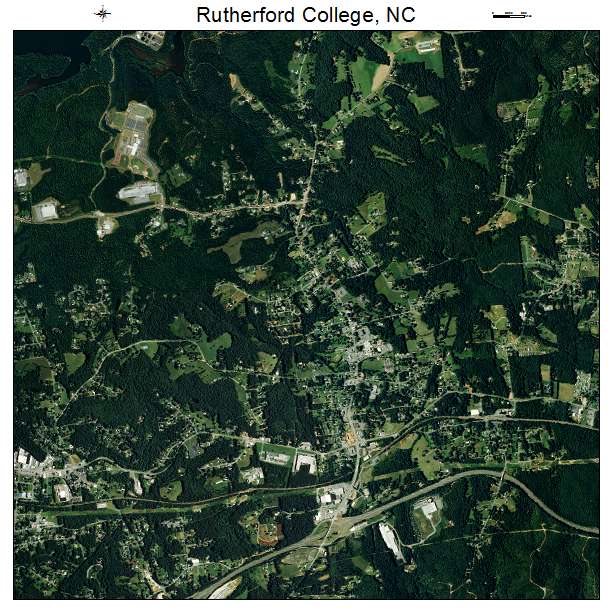 Rutherford College, NC air photo map