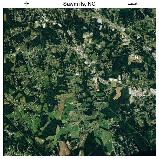 Sawmills, NC air photo map