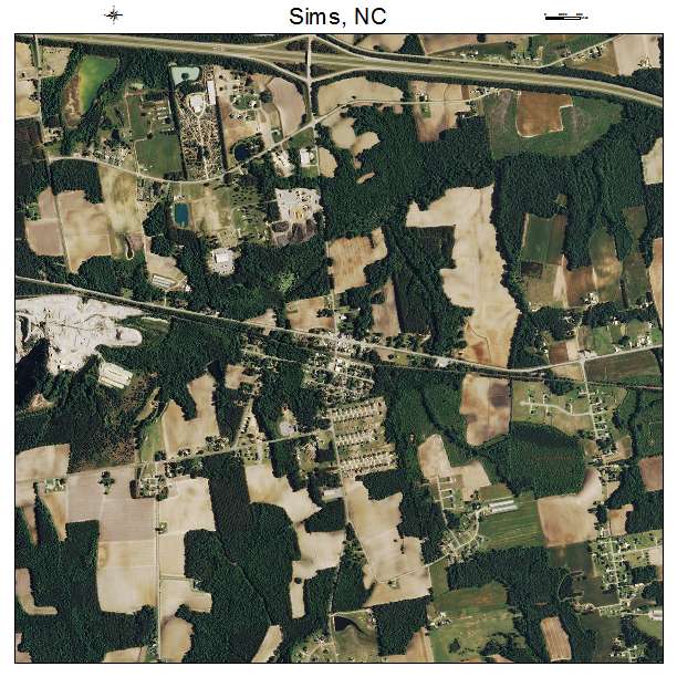 Sims, NC air photo map