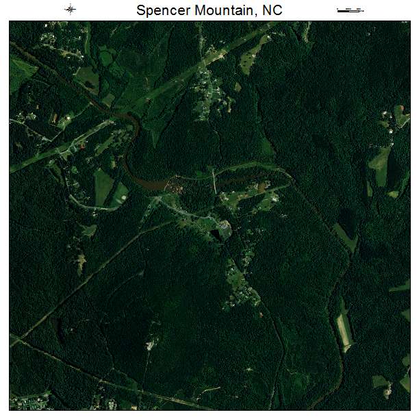 Spencer Mountain, NC air photo map
