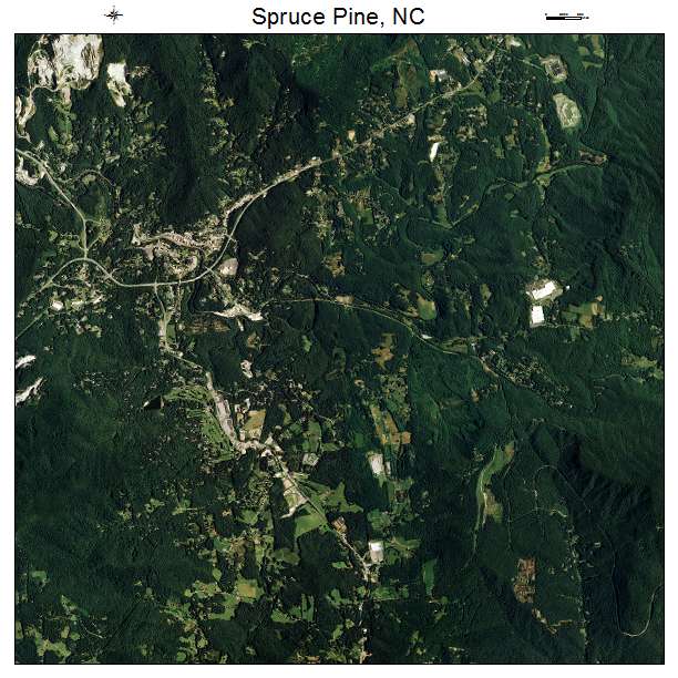 Spruce Pine, NC air photo map