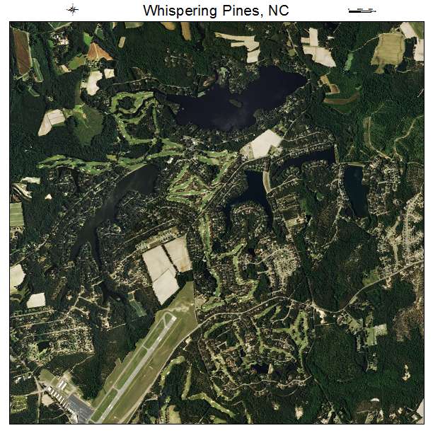 Whispering Pines, NC air photo map
