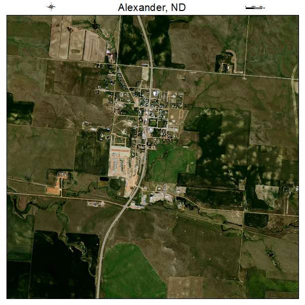 Alexander, ND air photo map