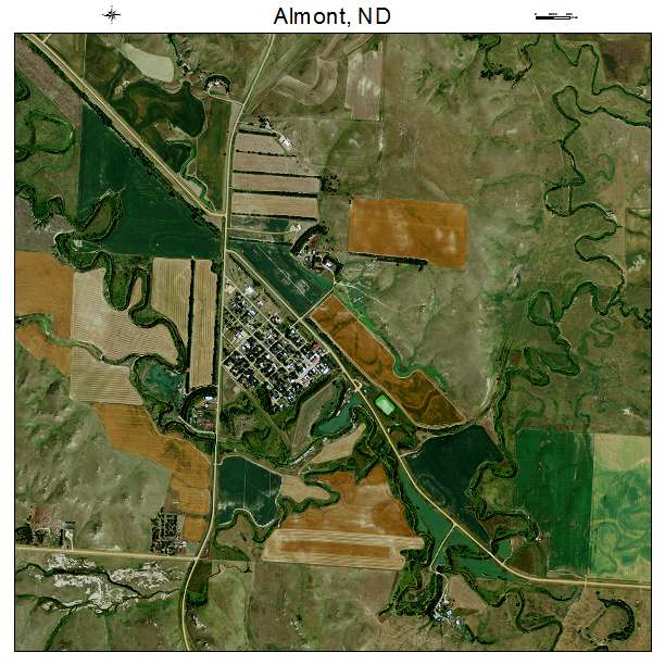 Almont, ND air photo map