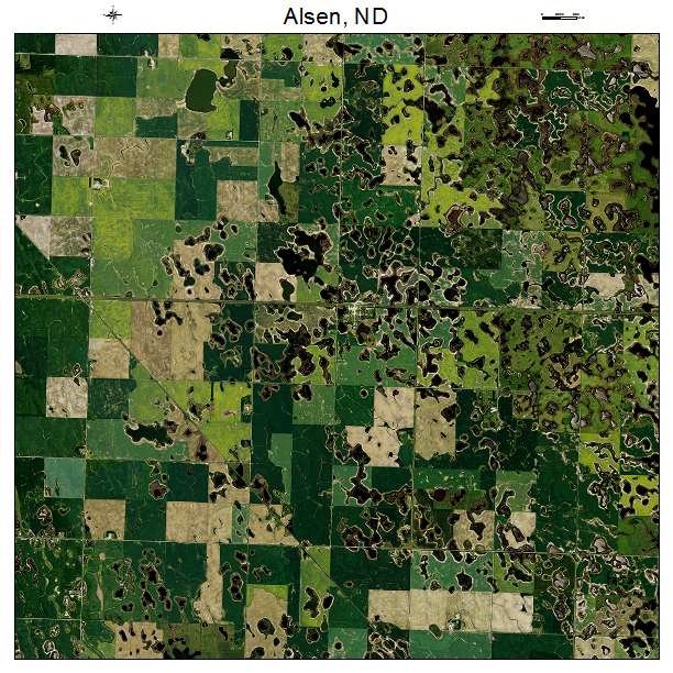 Alsen, ND air photo map