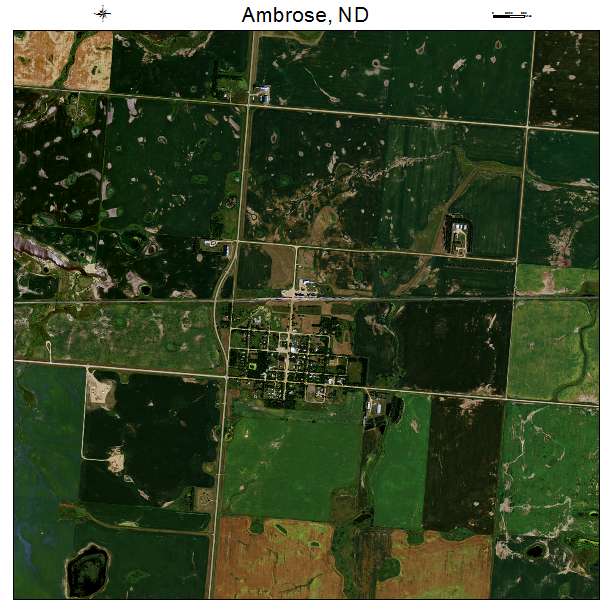 Ambrose, ND air photo map