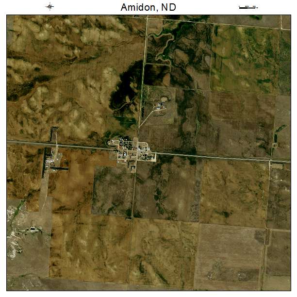 Amidon, ND air photo map