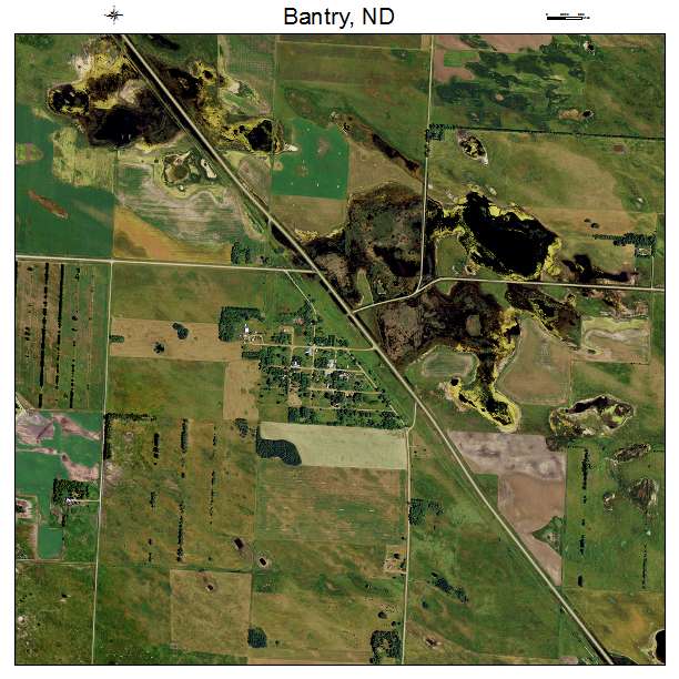 Bantry, ND air photo map