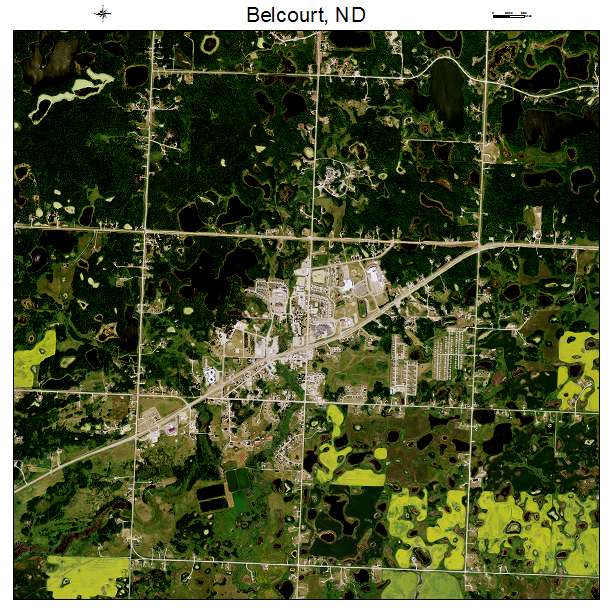 Belcourt, ND air photo map