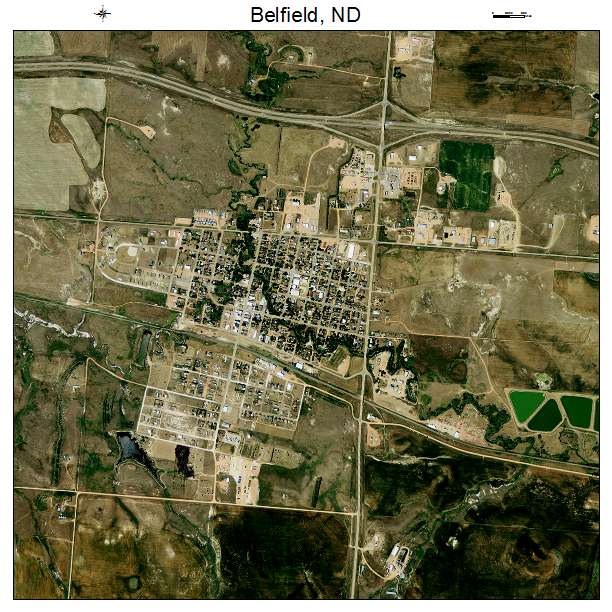 Belfield, ND air photo map