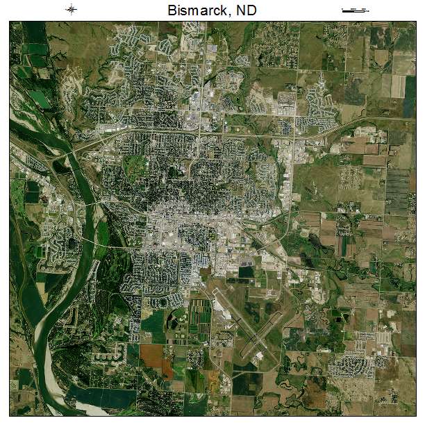 Bismarck, ND air photo map