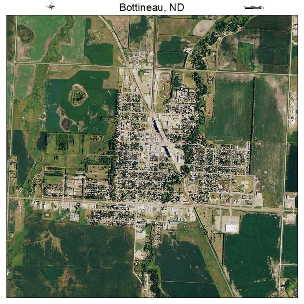 Bottineau, ND air photo map