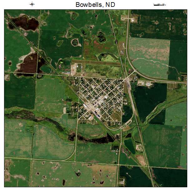 Bowbells, ND air photo map