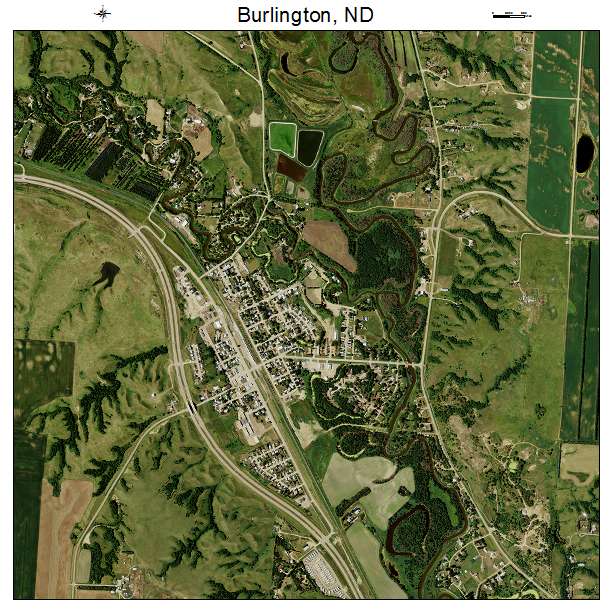 Burlington, ND air photo map