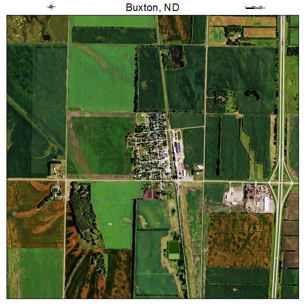 Buxton, ND air photo map