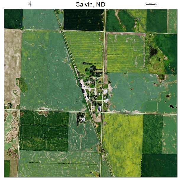 Calvin, ND air photo map