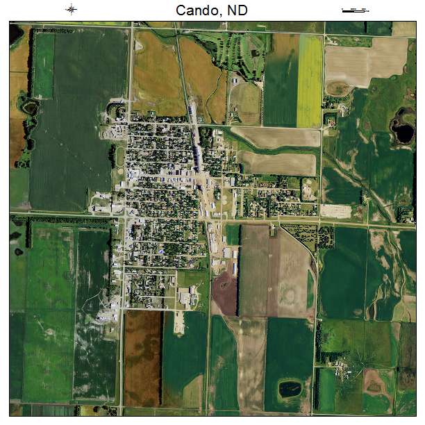 Cando, ND air photo map