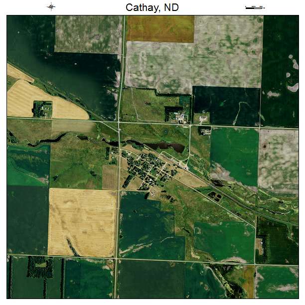 Cathay, ND air photo map
