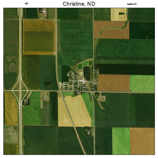 Christine, ND air photo map