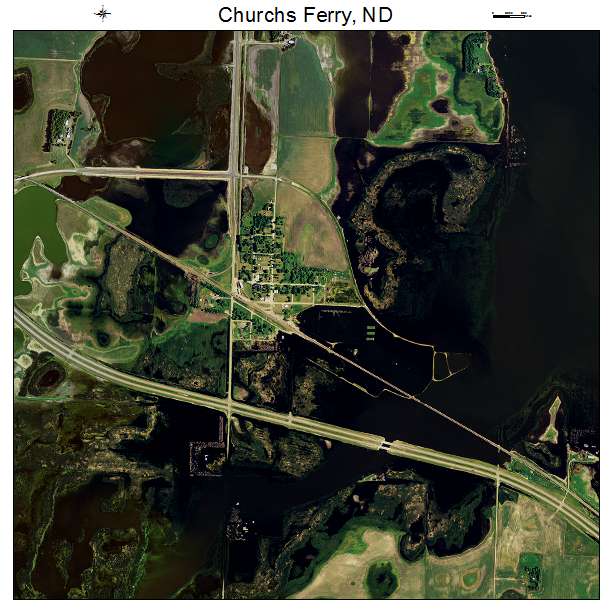 Churchs Ferry, ND air photo map