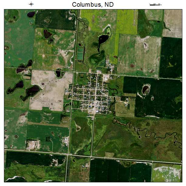 Columbus, ND air photo map