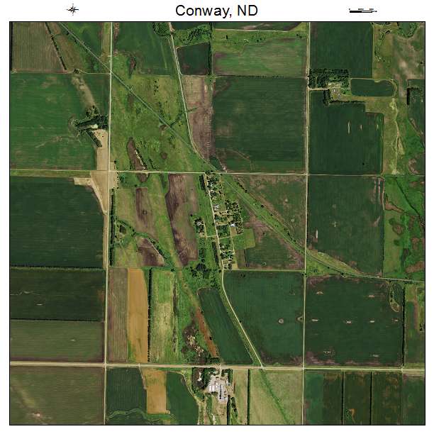 Conway, ND air photo map