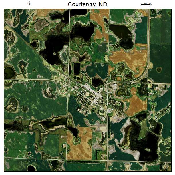 Courtenay, ND air photo map