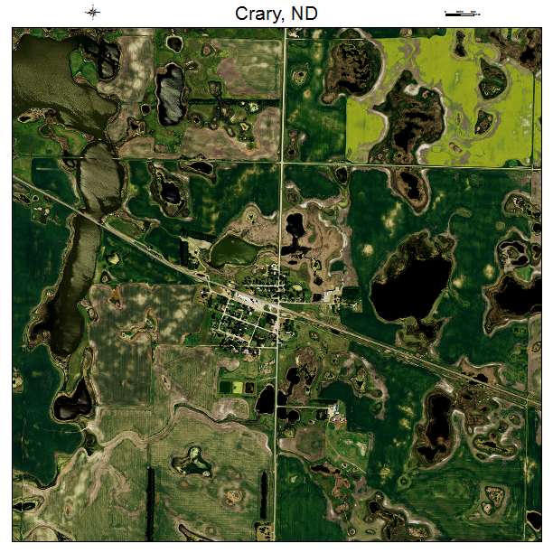 Crary, ND air photo map