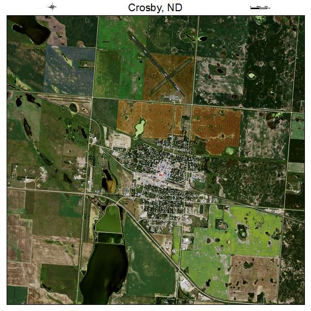 Crosby, ND air photo map
