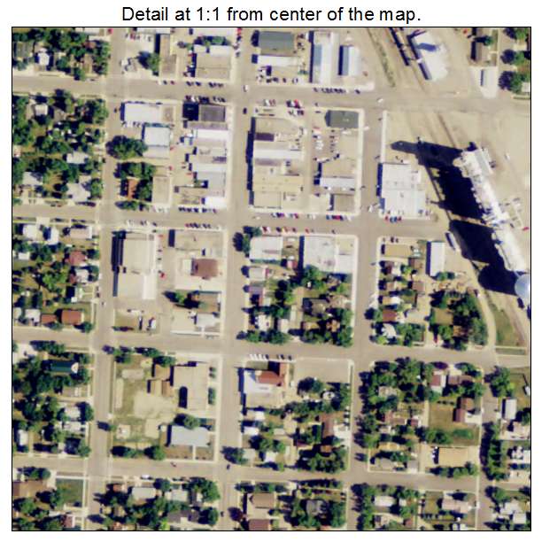 Bottineau, North Dakota aerial imagery detail