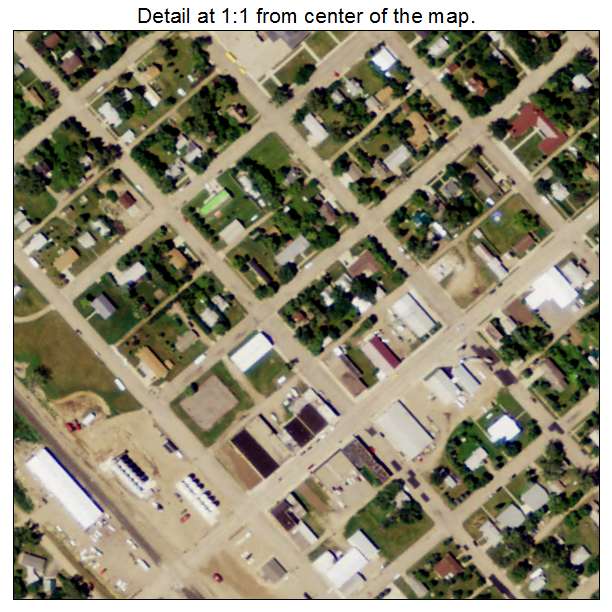 Bowbells, North Dakota aerial imagery detail