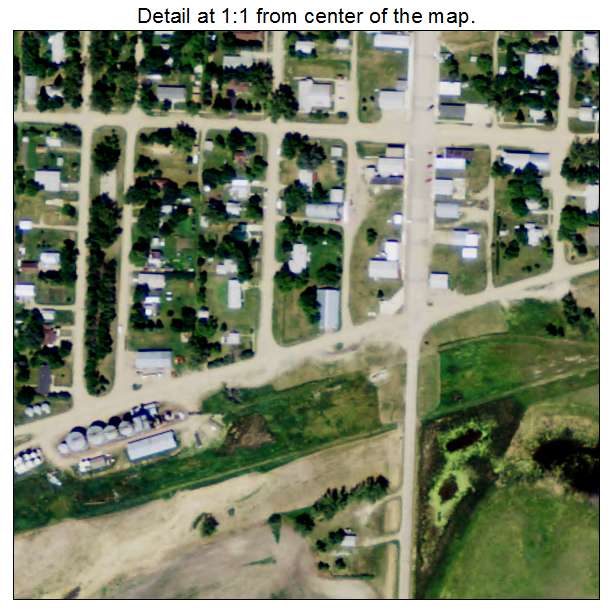 Bowdon, North Dakota aerial imagery detail