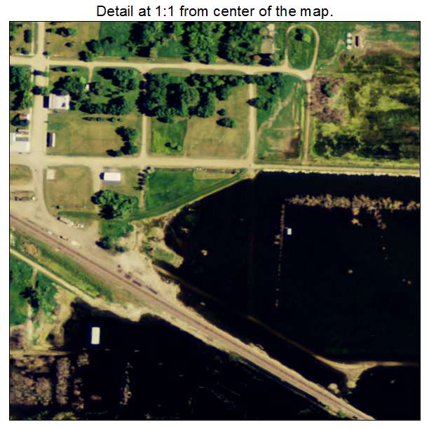 Churchs Ferry, North Dakota aerial imagery detail