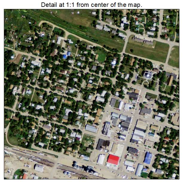 Crosby, North Dakota aerial imagery detail
