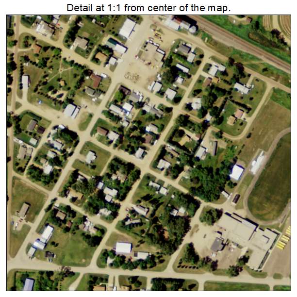 Des Lacs, North Dakota aerial imagery detail