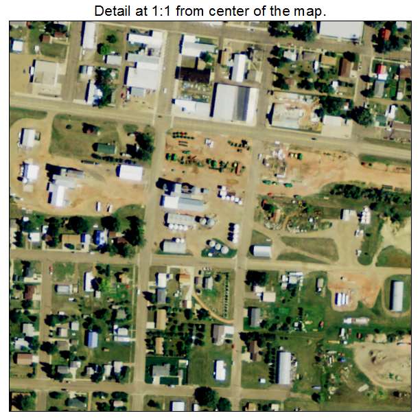 Elgin, North Dakota aerial imagery detail