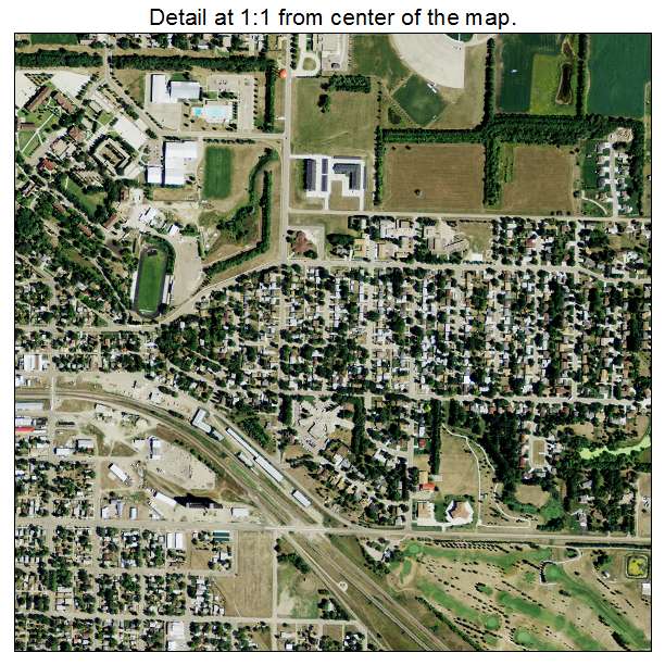 Jamestown, North Dakota aerial imagery detail