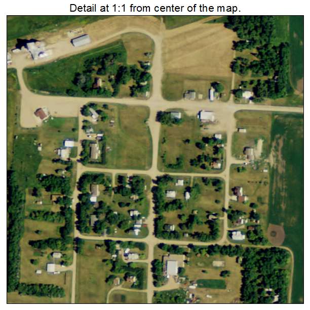 Landa, North Dakota aerial imagery detail