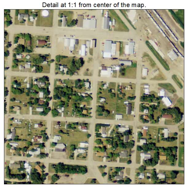 Lansford, North Dakota aerial imagery detail