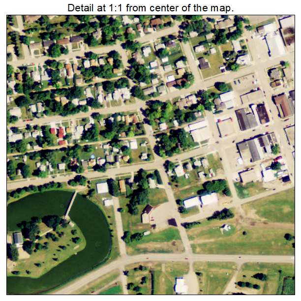 Mayville, North Dakota aerial imagery detail