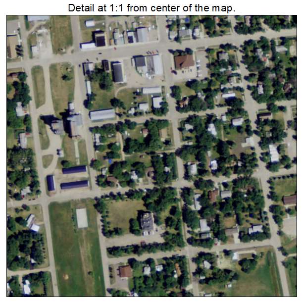 Minnewaukan, North Dakota aerial imagery detail