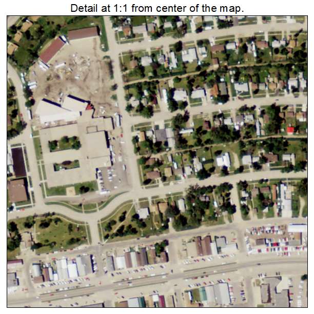New Town, North Dakota aerial imagery detail