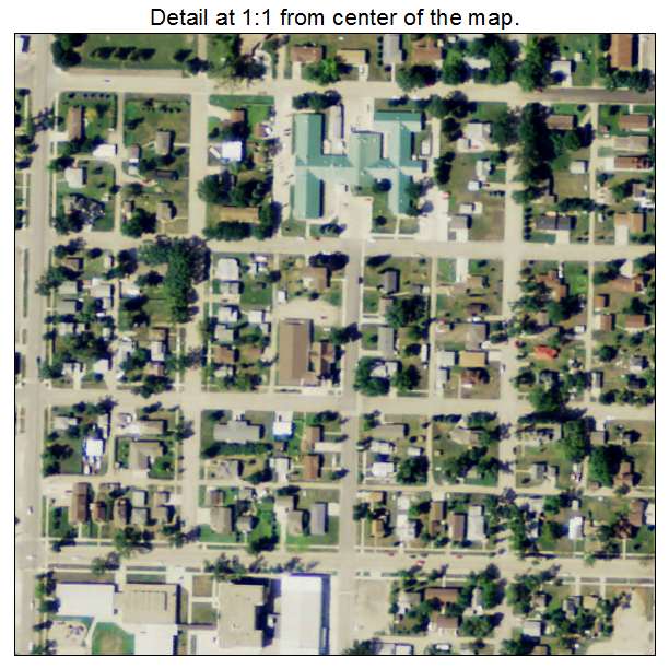 Oakes, North Dakota aerial imagery detail