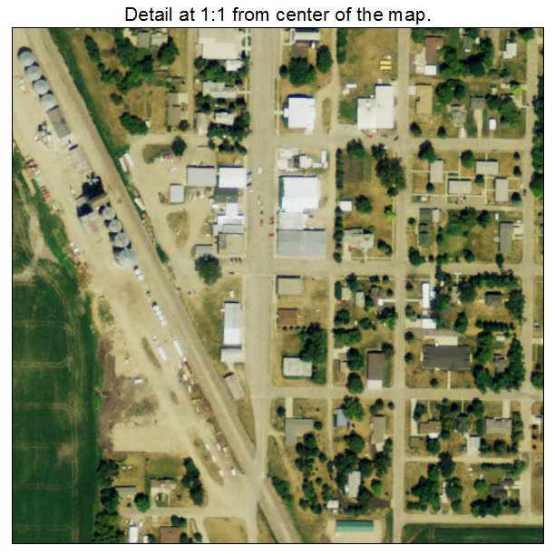 Page, North Dakota aerial imagery detail